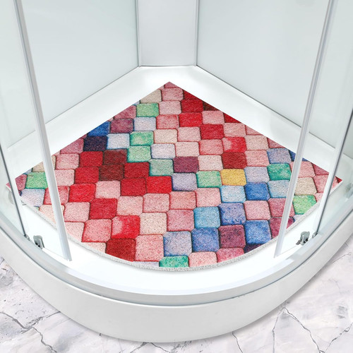 Large corner shower mat - large, non