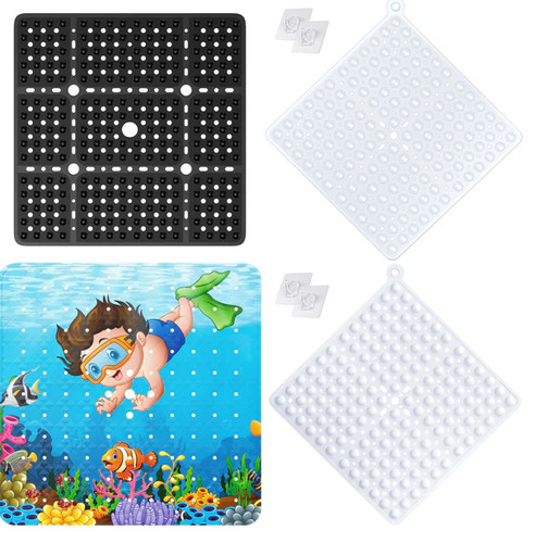 Hangable square shower mat non - square,