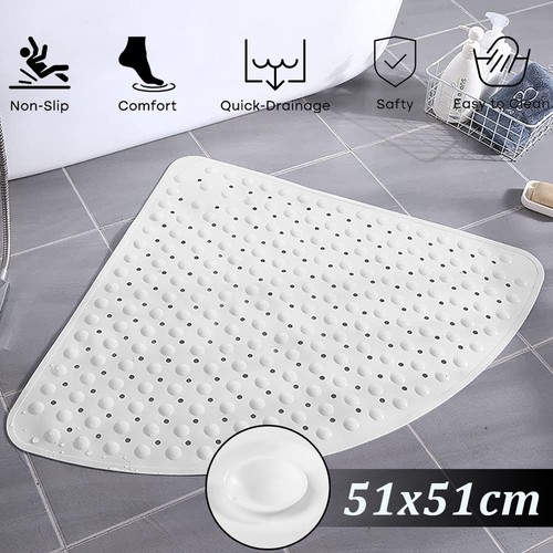 Rubber corner shower mat - rubber,