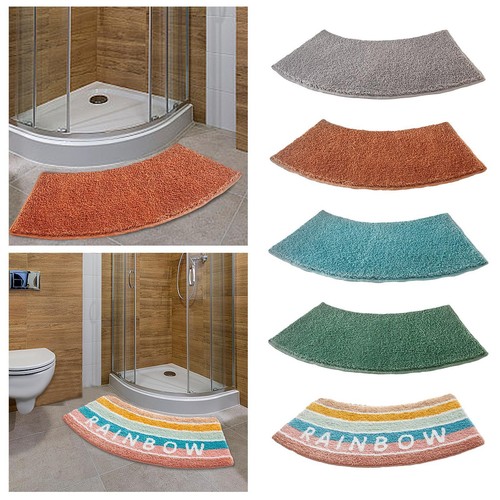 Curved shower mat bathroom - bathroom,